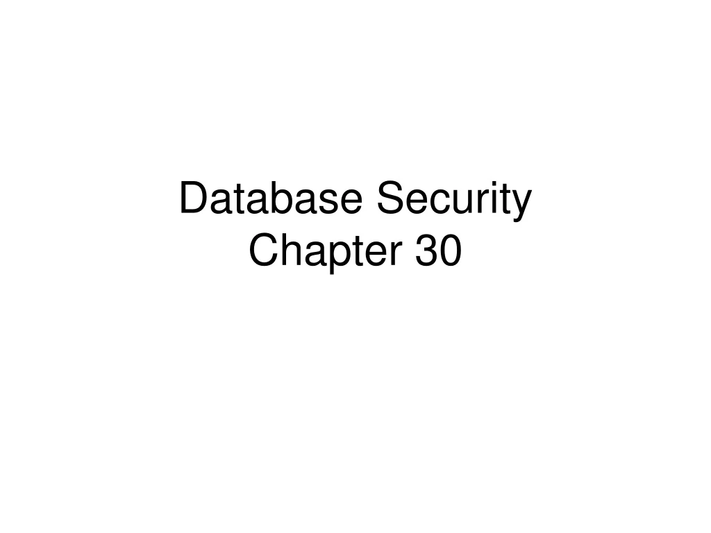 database security chapter 30