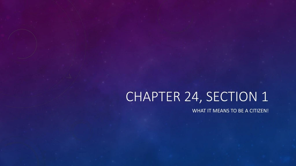 chapter 24 section 1