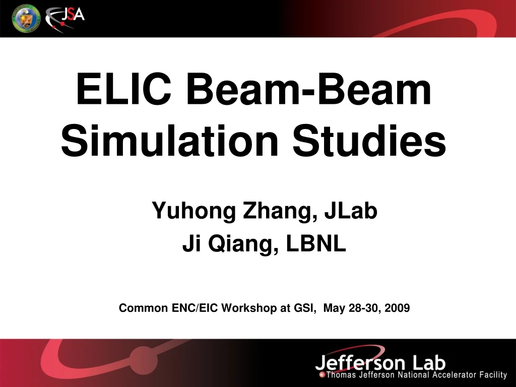elic beam beam simulation studies