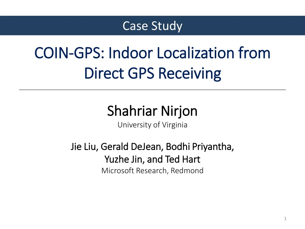 coin gps indoor localization from direct gps receiving