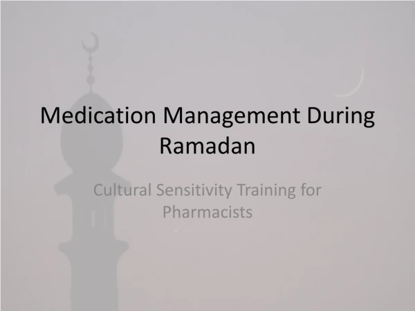Medication Management During Ramadan