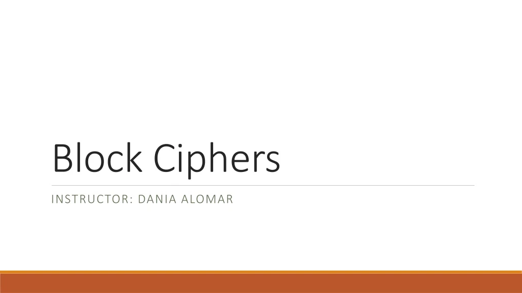 block ciphers