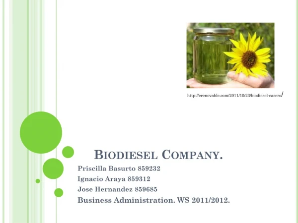 Biodiesel Company.