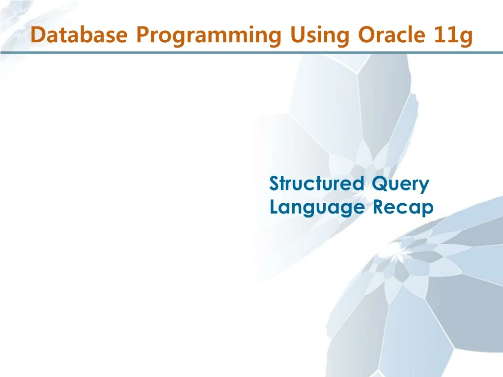 database programming using oracle 11g