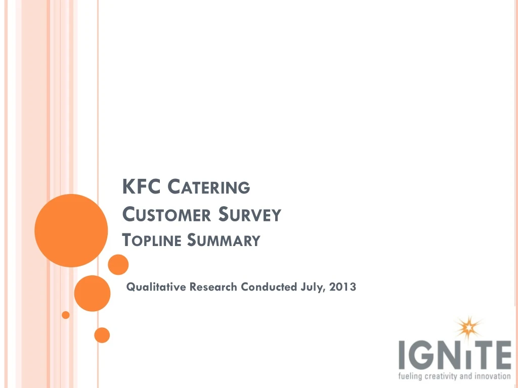 k fc catering customer survey topline summary