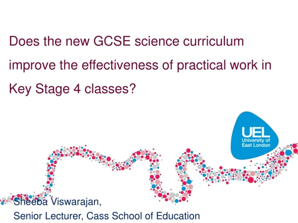 Sheeba Viswarajan , Senior Lecturer, Cass School of Education