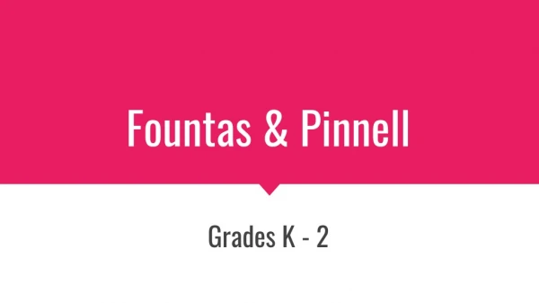 Fountas &amp; Pinnell