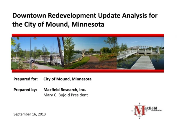Downtown Redevelopment Update Analysis for the City of Mound, Minnesota