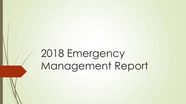 2018 Emergency Management Report
