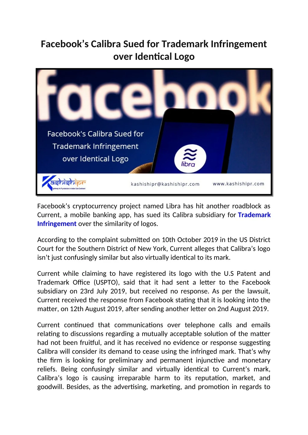 facebook s calibra sued for trademark