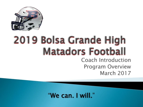 2019 Bolsa Grande High Matadors Football