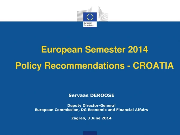 European Semester 2014 Policy Recommendations - CROATIA