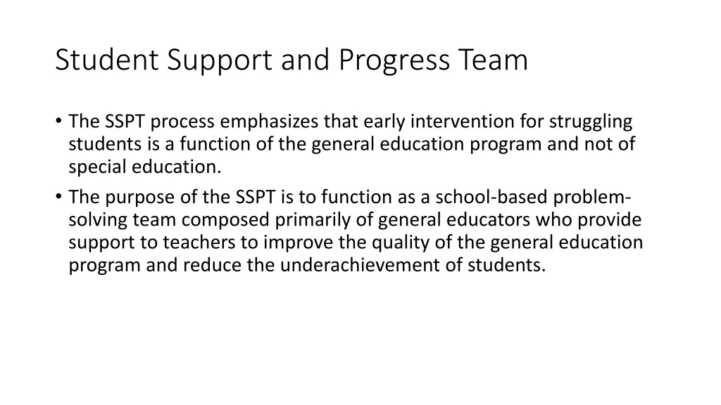 student support and progress team