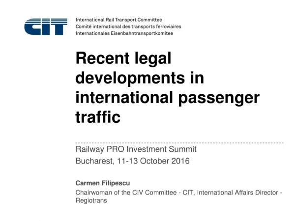 Recent legal developments in international passenger traffic