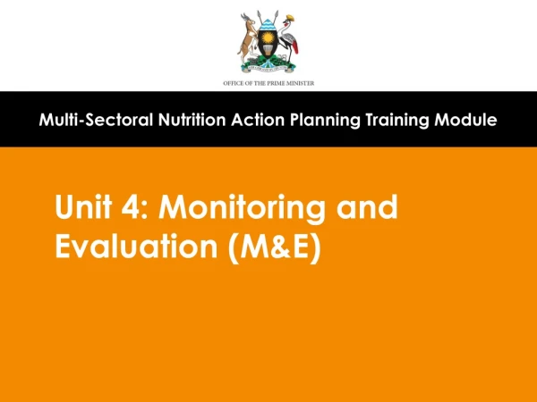 Unit 4: Monitoring and Evaluation (M&amp;E)