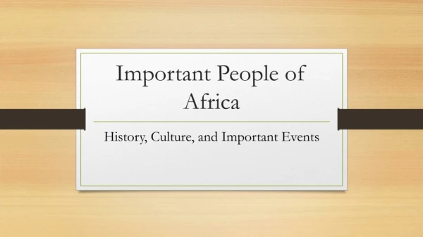 Important People of Africa