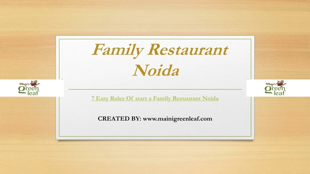 family restaurant noida