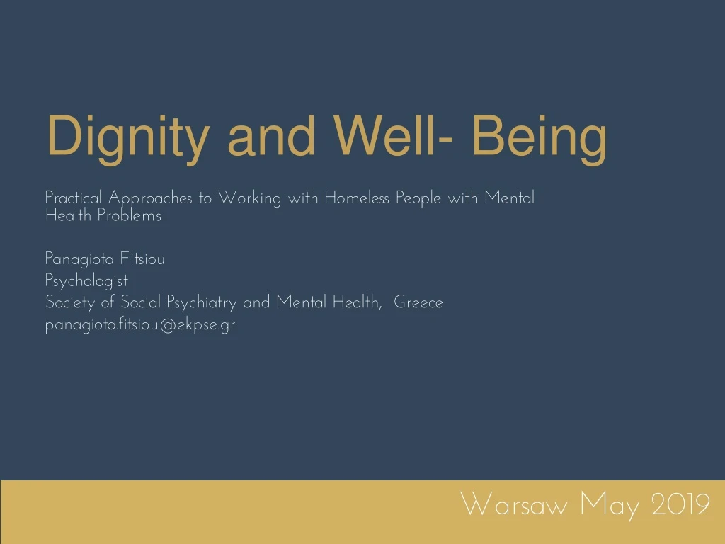 dignity and well being