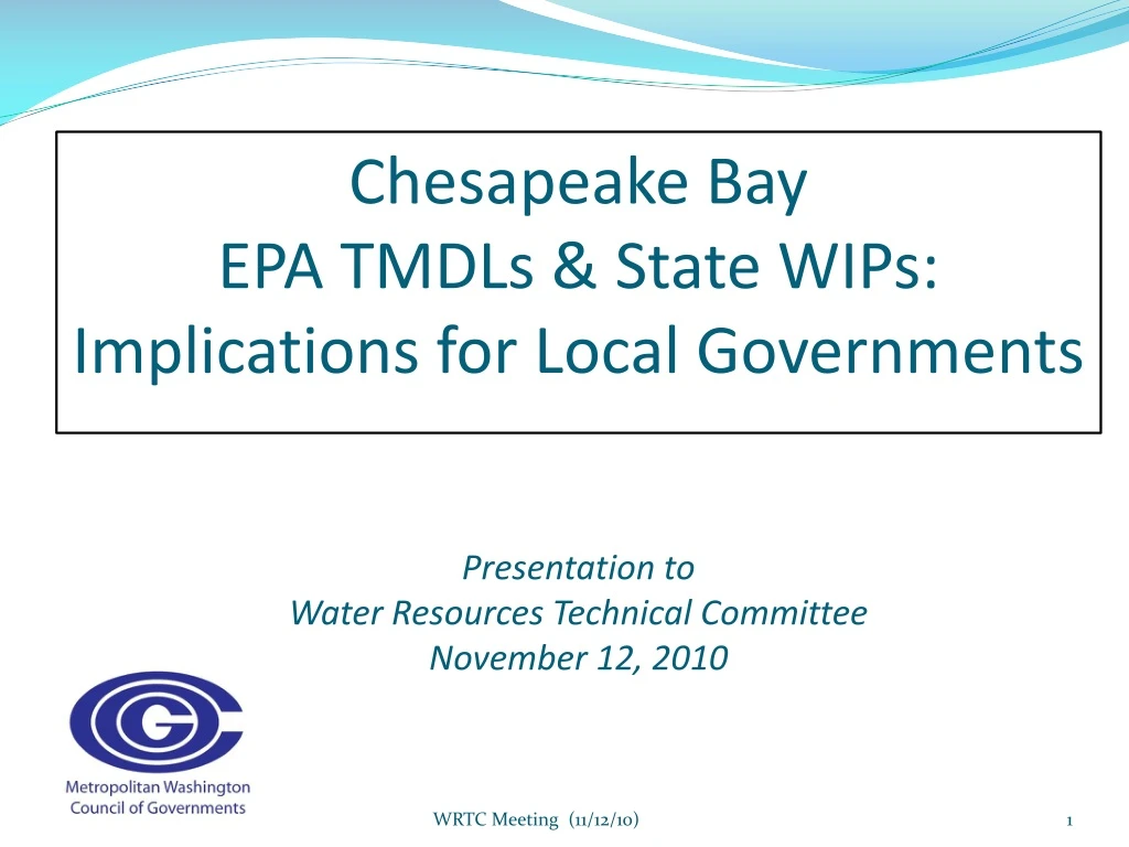 c hesapeake bay epa tmdls state wips implications