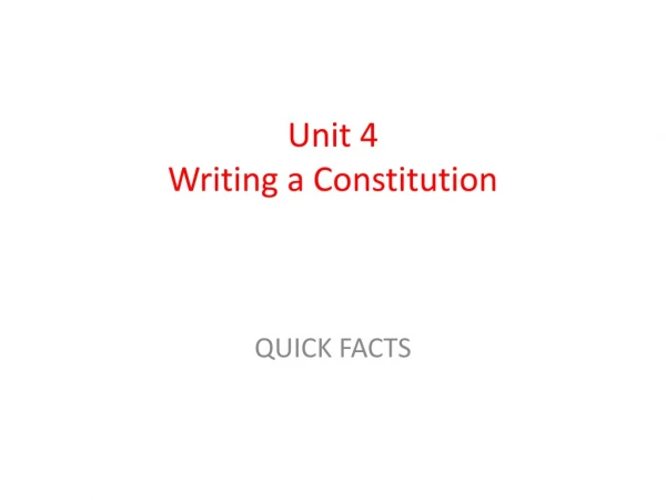 Unit 4 Writing a Constitution