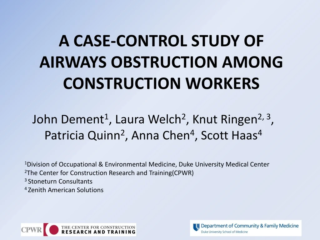 a case control study of airways obstruction among construction workers
