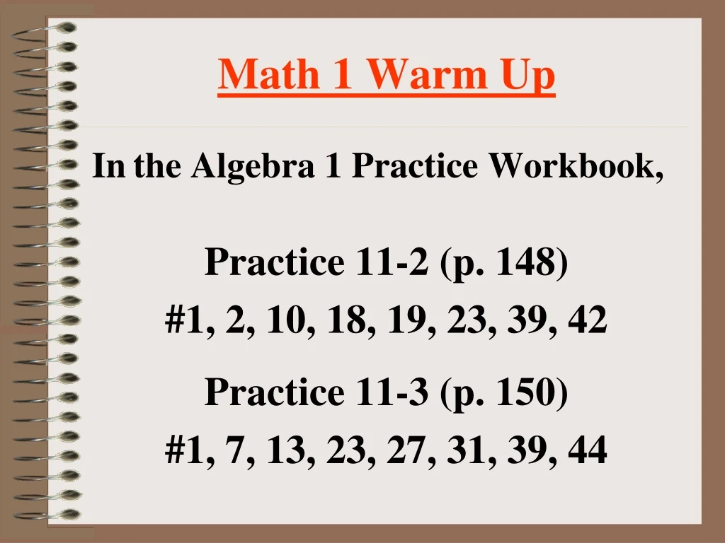 math 1 warm up