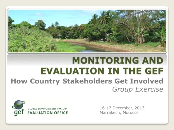 MONITORING AND EVALUATION IN THE GEF