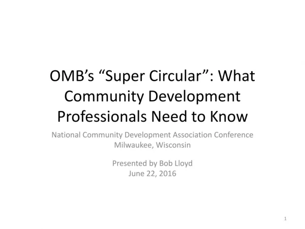 OMB’s “Super Circular”: What Community Development Professionals Need to Know