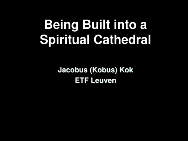 Being Built into a Spiritual Cathedral