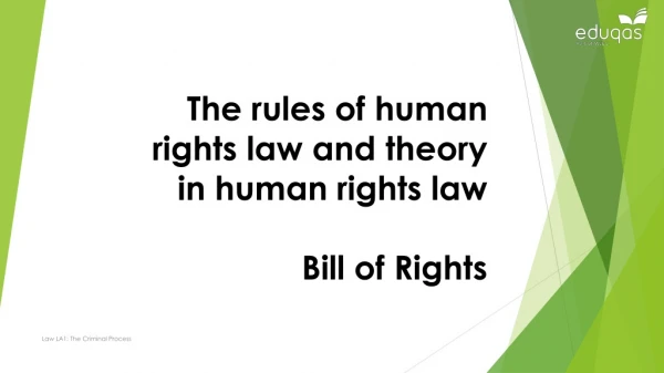 The rules of human rights law and theory in human rights law Bill of Rights