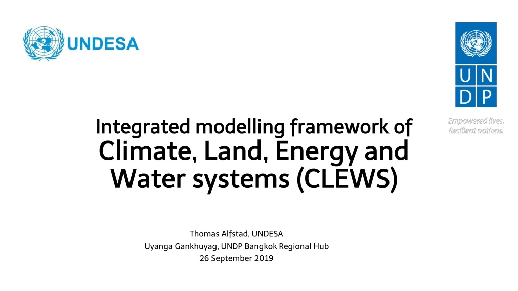 integrated modelling framework of climate land energy and water systems clews