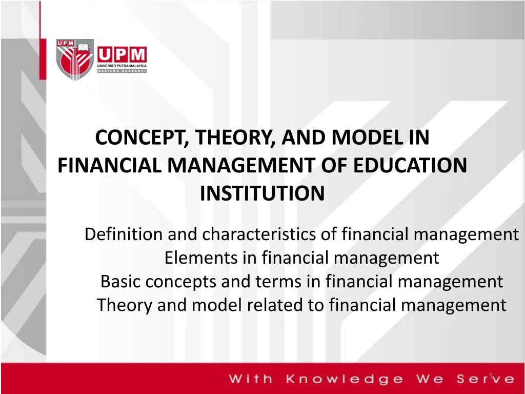 concept theory and model in financial management of education institution