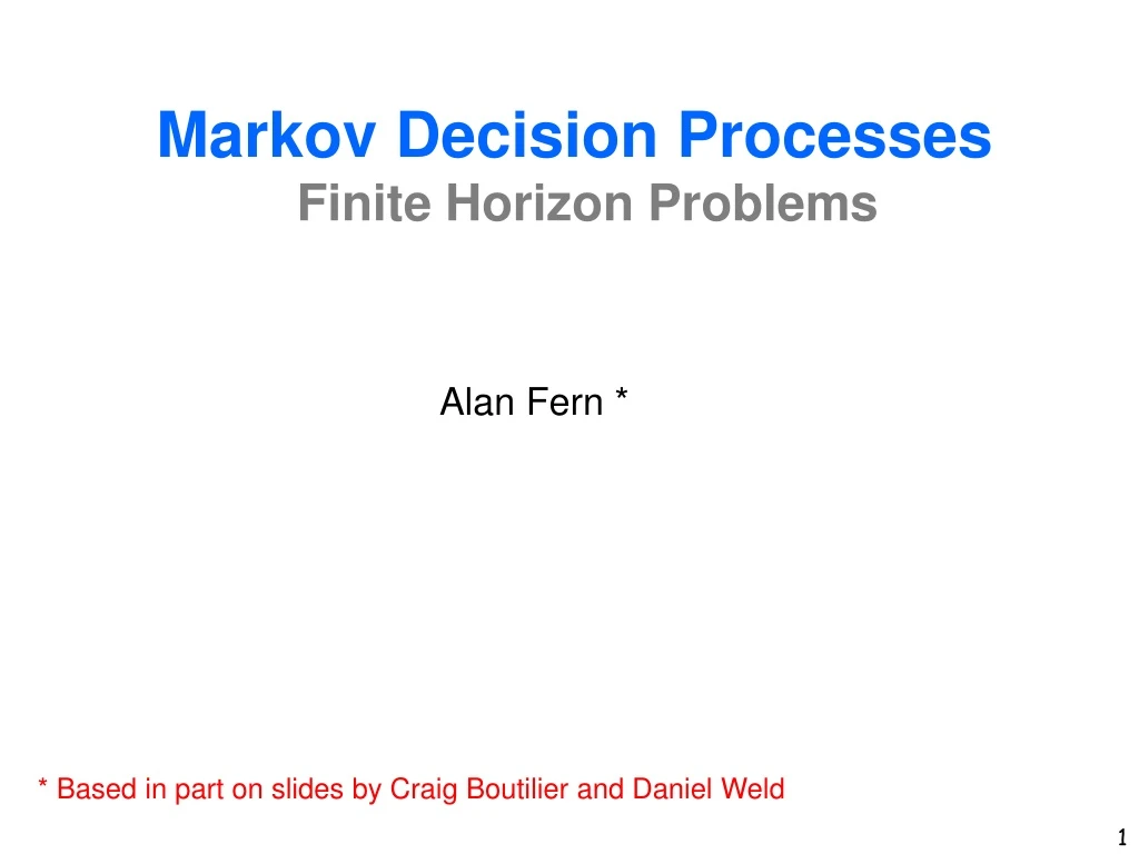 markov decision processes finite horizon problems