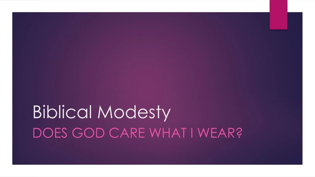 biblical modesty