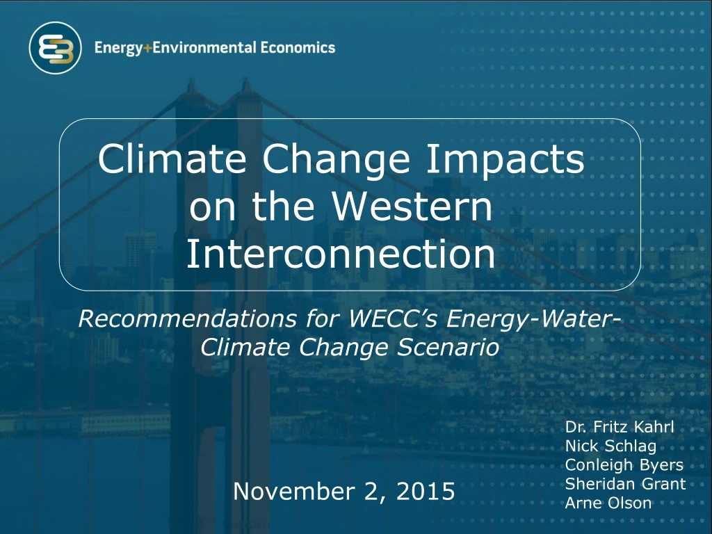 climate change impacts on the western interconnection