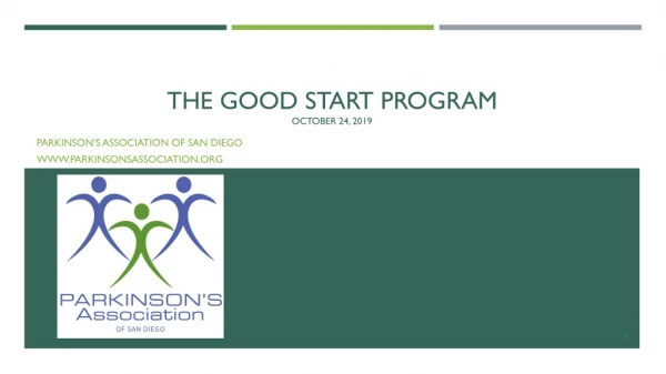 The Good Start Program October 24, 2019