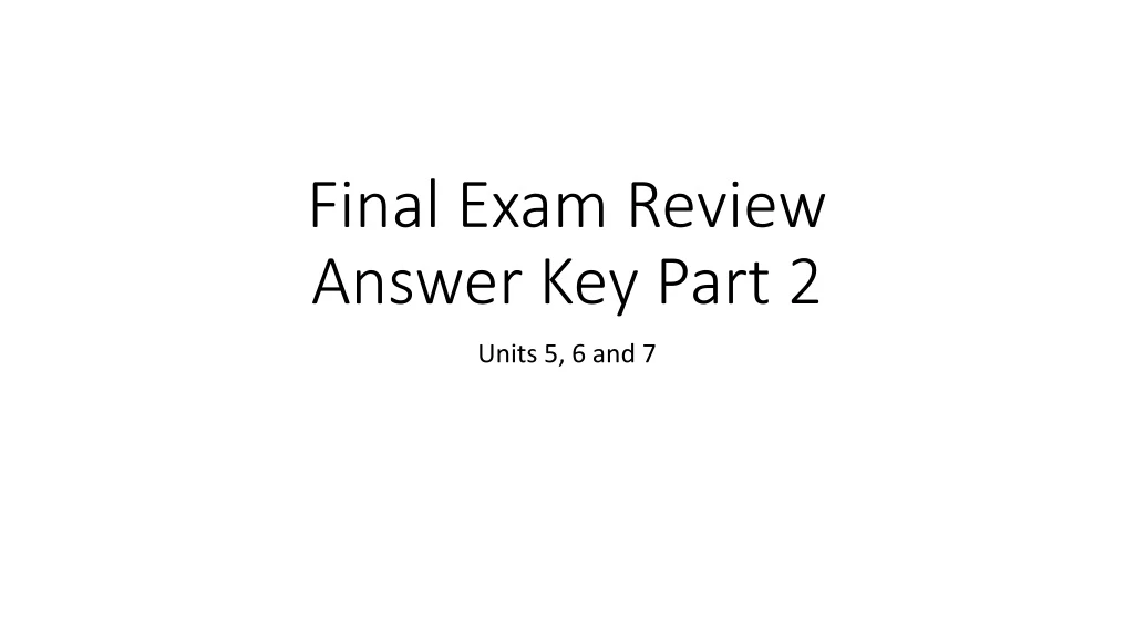 final exam review answer key part 2