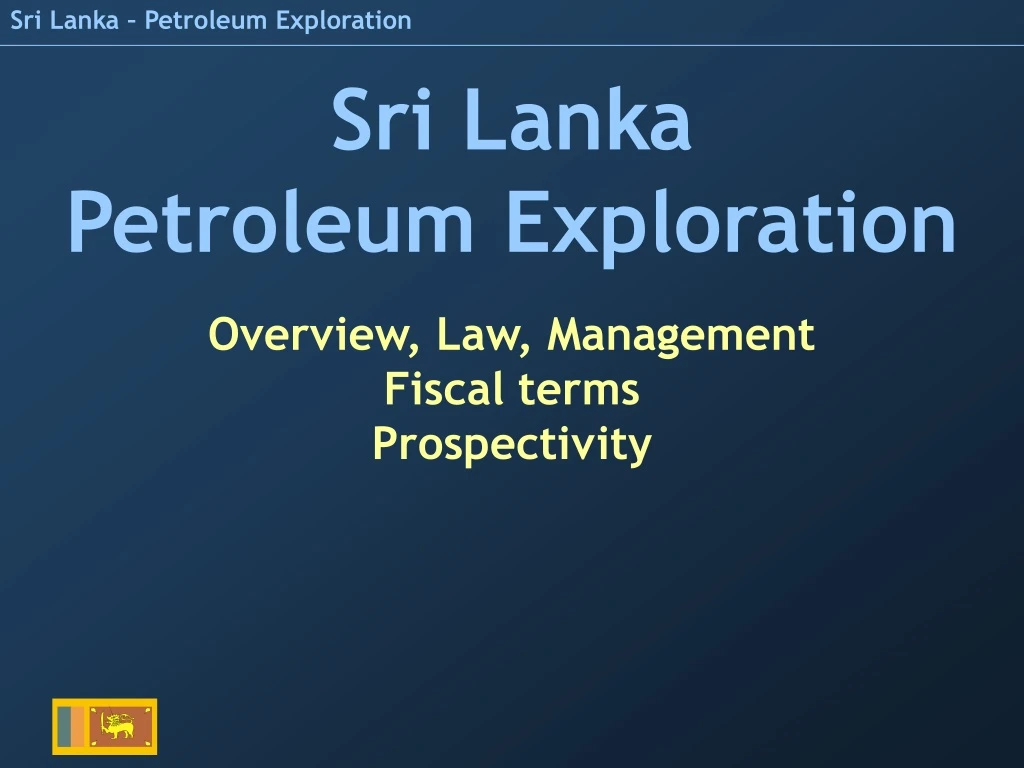 sri lanka petroleum exploration