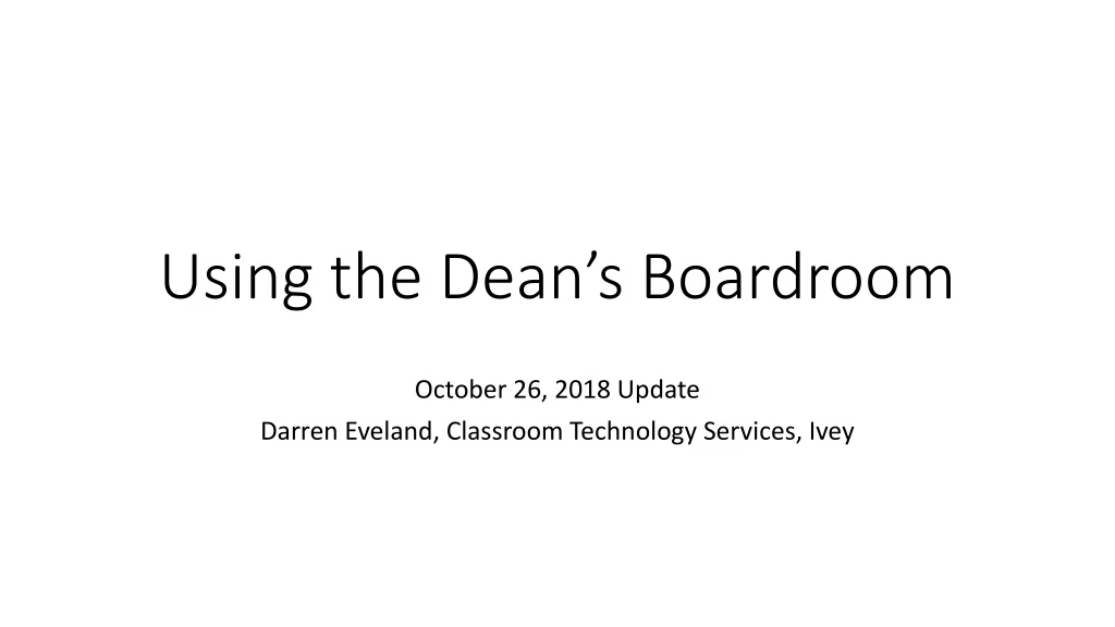 using the dean s boardroom