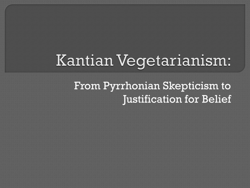 kantian vegetarianism