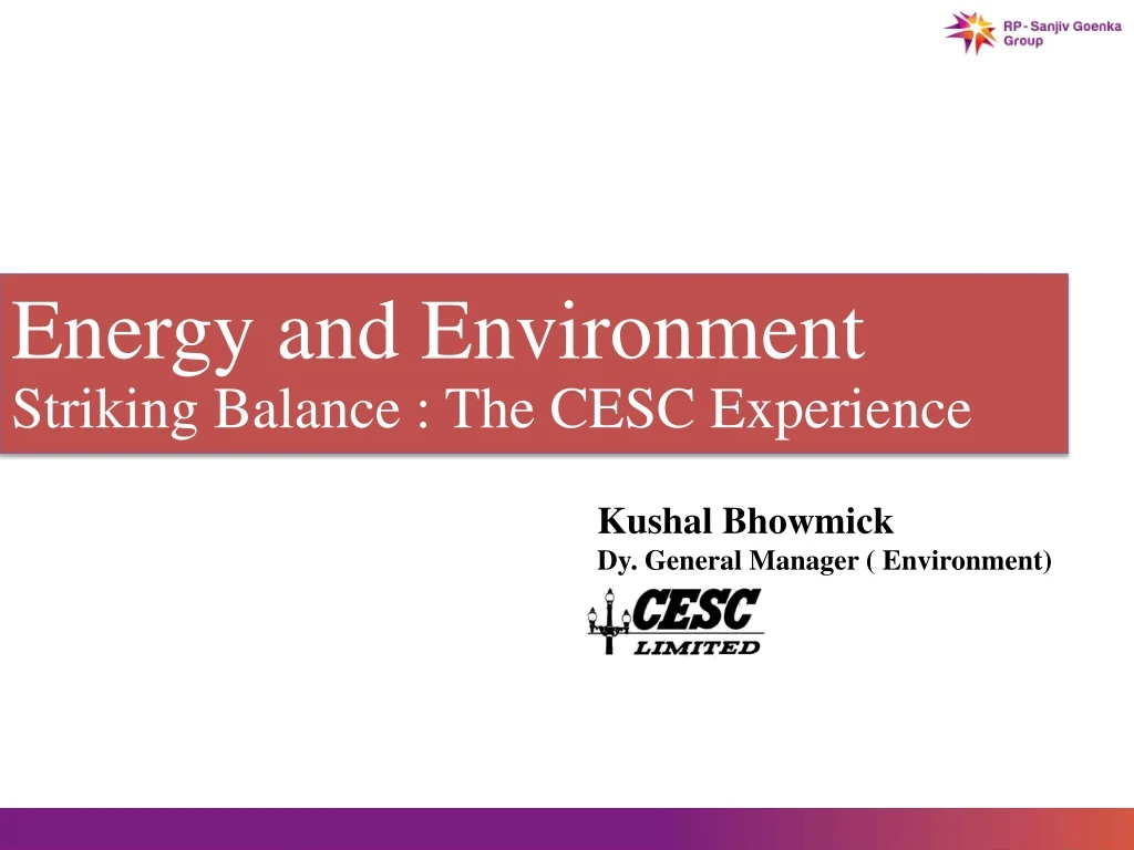 energy and environment striking balance the cesc