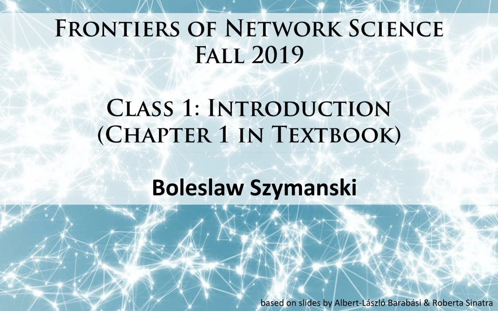 frontiers of network science fall 2019 class