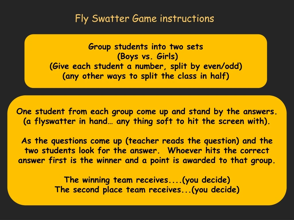 fly swatter game instructions