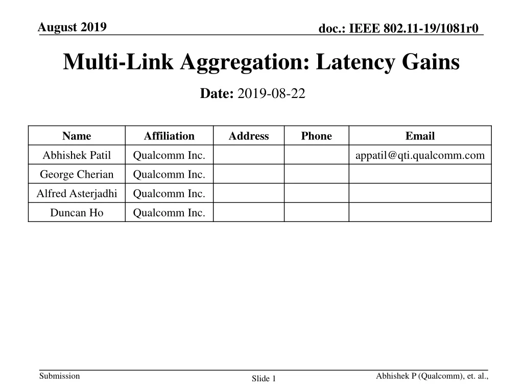 multi link aggregation latency gains