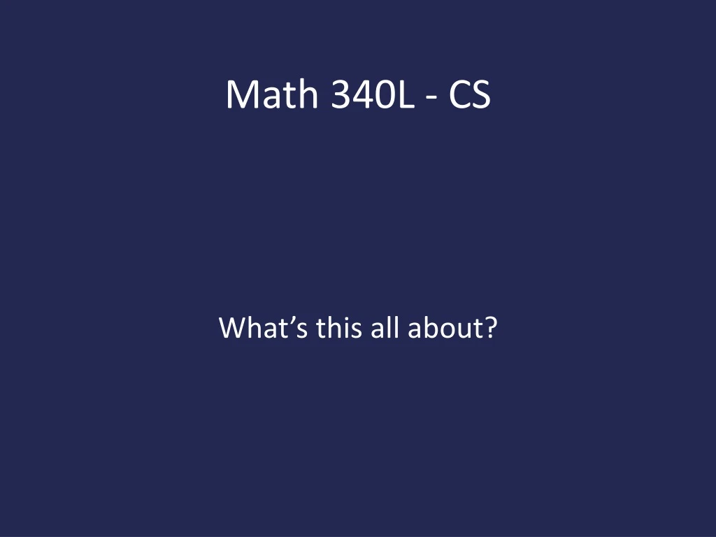 math 340l cs