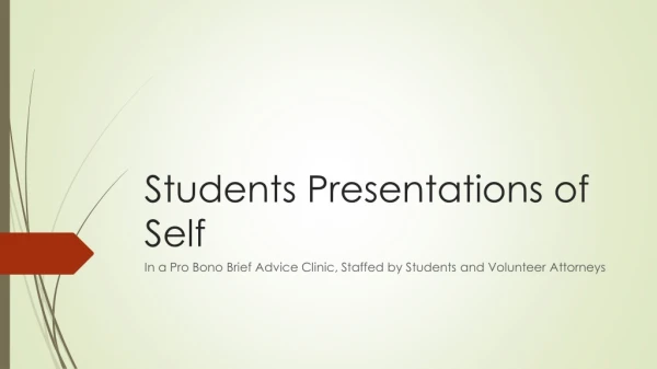 Students Presentations of Self