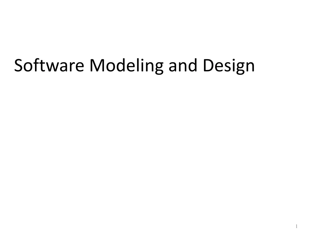 software modeling and design