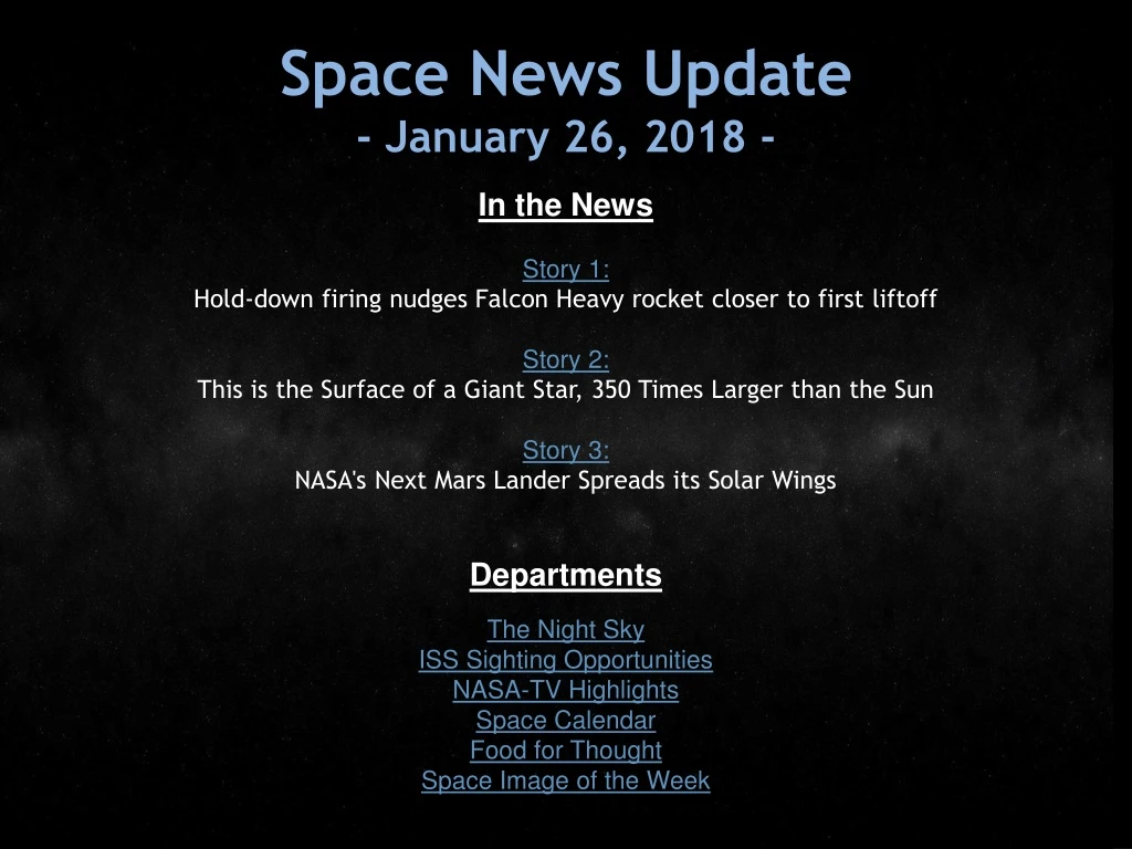 space news update january 26 2018