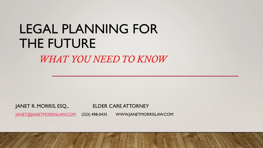 legal planning for the future what you need to know