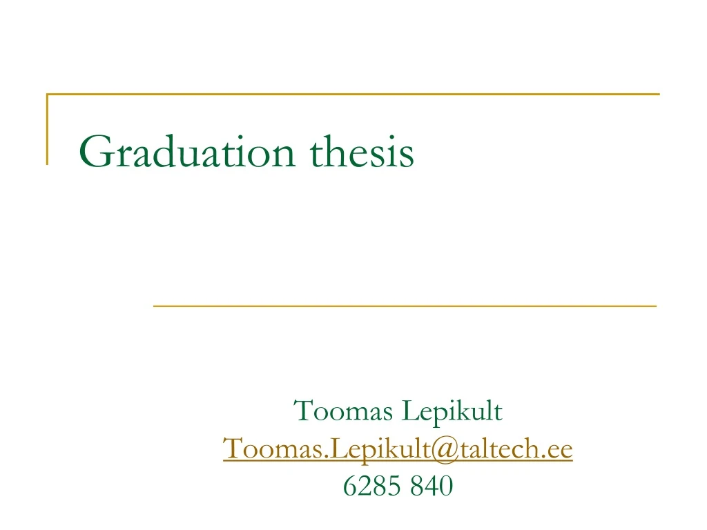 graduation thesis
